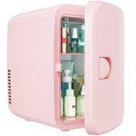 EUHOMY Mini Beauty Fridge, 4L, 110V – Skincare, Makeup & Drink Storage, Available in Black, White & Pink